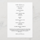 Elegant Uitvaartdienstprogramma Met Foto Programmakaart (Achterkant)
