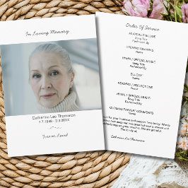 Elegant Uitvaartdienstprogramma Met Foto Programmakaart