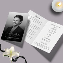 Elegant uitvaartprogramma voor viering van het lev