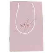 Elegant Uitzendend Monogram | Roze Goud Medium Cadeauzakje (Voorkant)