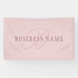 Elegant Uitzendend Monogram | Roze Goud Spandoek