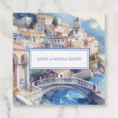 Elegant uitzicht op de Amalfikust Italië Bedankjes Labels (Achterkant)