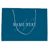 Elegant uitziend monogram | Oceaanblauw Groot Cadeauzakje (Achterkant)