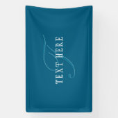 Elegant Uitziend Monogram | Oceaanblauw Spandoek (Verticaal)