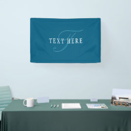 Elegant Uitziend Monogram | Oceaanblauw Spandoek