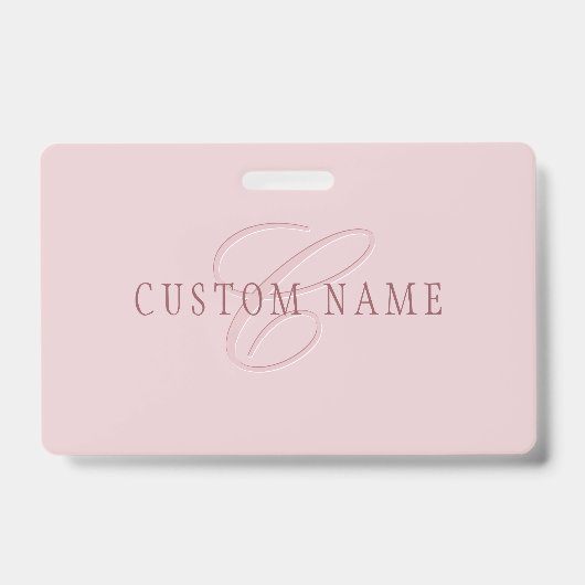 Elegant Uitziend Monogram | Roze Goud Badge (Voorzijde)