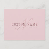 Elegant Uitziend Monogram | Roze Goud Briefkaart (Voorkant)