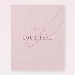 Elegant Uitziend Monogram | Roze Goud Fleece Deken