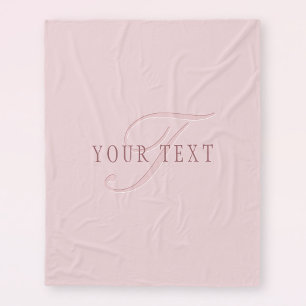 Elegant Uitziend Monogram   Roze Goud Fleece Deken
