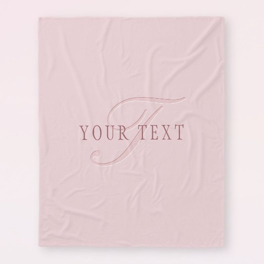 Elegant Uitziend Monogram | Roze Goud Fleece Deken