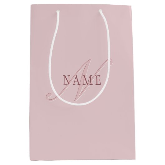 Elegant Uitziend Monogram | Roze Goud Medium Cadeauzakje (Voorkant)