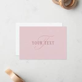 Elegant Uitziend Monogram | Roze Goud Notitiekaartje