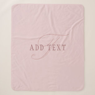 Elegant Uitziend Monogram Roze Goud Sherpa Deken