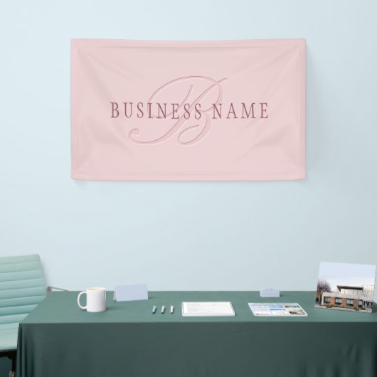 Elegant Uitziend Monogram | Roze Goud Spandoek (Beurs)