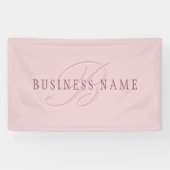 Elegant Uitziend Monogram | Roze Goud Spandoek (Horizontaal)
