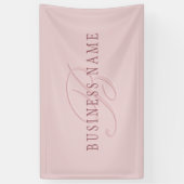 Elegant Uitziend Monogram | Roze Goud Spandoek (Verticaal)
