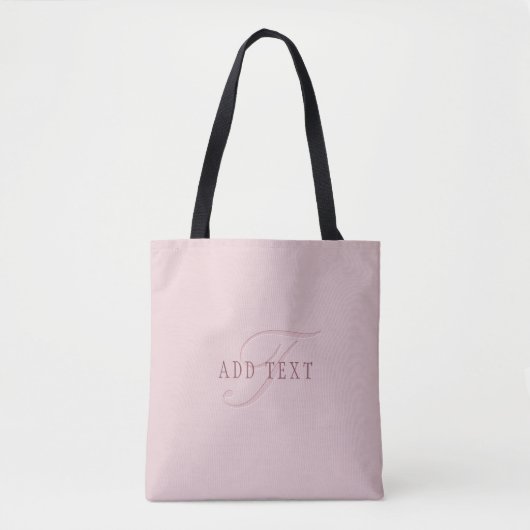 Elegant Uitziend Monogram | Roze Goud Tote Bag (Voorkant)
