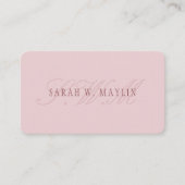 Elegant Uitziend Monogram | Roze Goud Visitekaartje (Voorkant)