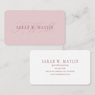 Elegant Uitziend Monogram   Roze Goud Visitekaartje