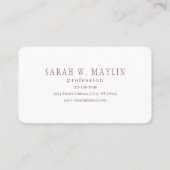 Elegant Uitziend Monogram | Roze Goud Visitekaartje (Achterkant)