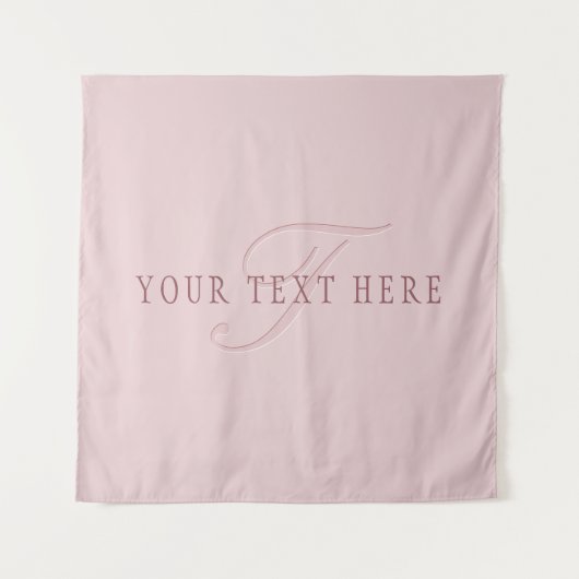 Elegant Uitziend Monogram | Roze Goud Wandkleed (Voorkant)