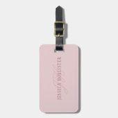 Elegant Uitziende Monogram | Roze Goud Bagagelabel (Voorkant verticaal)