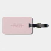 Elegant Uitziende Monogram | Roze Goud Bagagelabel (Achterkant horizontaal)