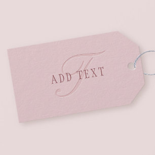 Elegant Uitziende Monogram Roze Goud Cadeaulabel