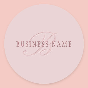 Elegant Uitziende Monogram Roze Goud Ronde Sticker