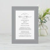 Elegant Ultimate Gray Wedding Rehearsal Dinner Kaart (Staand voorkant)