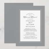 Elegant Ultimate Gray Wedding Rehearsal Dinner Kaart (Voorkant / Achterkant)