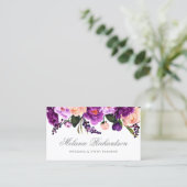 Elegant Ultra Violet Paars Silver Floral Visitekaartje (Staand voorkant)