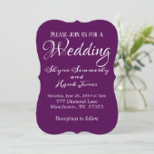 Elegant Ultra Violet Paarse Bloemen Bruiloft Kaart (Staand voorkant)