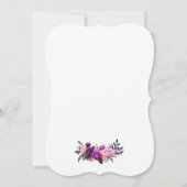 Elegant Ultra Violet Paarse Floral Wedding PS Kaart (Achterkant)