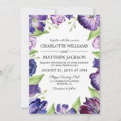 Elegant Ultra Violet Waterverf Tulips Weddenschap Kaart (Voorkant)