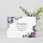 Elegant Ultra Violet Waterverf Tulps Receptie Informatiekaartje (Staand voorkant)