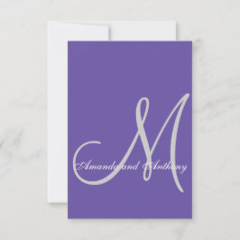 Elegant Ultra Violet Wedding Initiaal Kaart