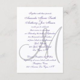 Elegant Ultra Violet Wedding Initiaal Kaart