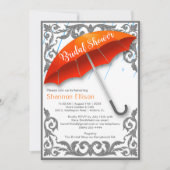 Elegant Umbrella Bridal Shower Invitation Kaart (Voorkant)