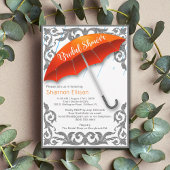 Elegant Umbrella Bridal Shower Invitation Kaart