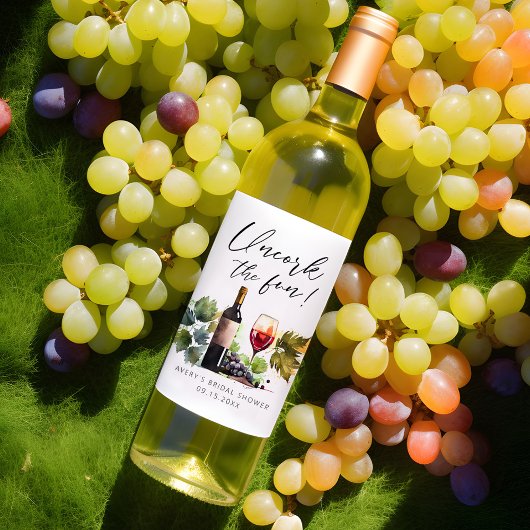 Elegant Uncork Het Leuke Wijn Vrijgezellenfeest Wijn Etiket