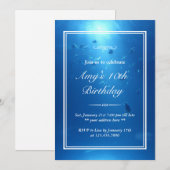 Elegant Underwater Zee Theme Birthday Party Invite Kaart (Voorkant / Achterkant)