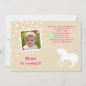 Elegant Unicorn Birthday Party Photo Invitation Kaart (Voorkant)