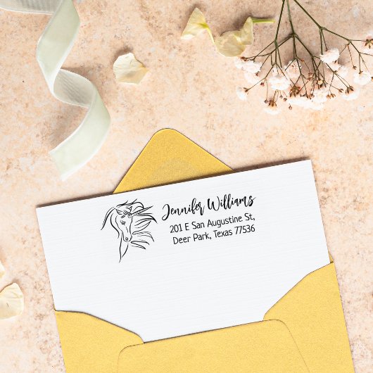 Elegant Unicorn, het Adres van de Terugkeer van de Rubberstempel