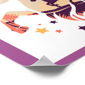 Elegant Unicorn Paars Silhouette Mythical Animal Poster (Hoek)