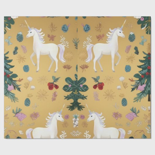 Elegant Unicorn Wrapping Paper  Cadeaupapier (Zoom)