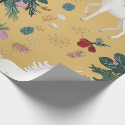 Elegant Unicorn Wrapping Paper  Cadeaupapier (Hoek)