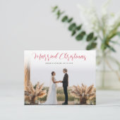 elegant, uniek briefkaart voor huwelijksaankondigi (Staand voorkant)