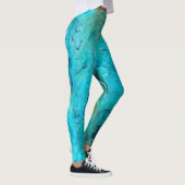 Elegant uniek emerald blauw abstract ontwerp leggings (Rechts)