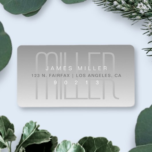 Elegant Uniek Modern Grijs Monogram Retouradres Etiket